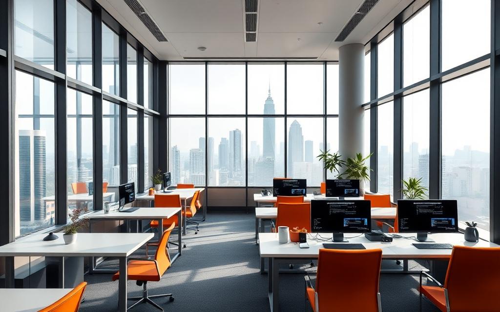 CodeGear Studio office overlooking the KL Sentral skyline